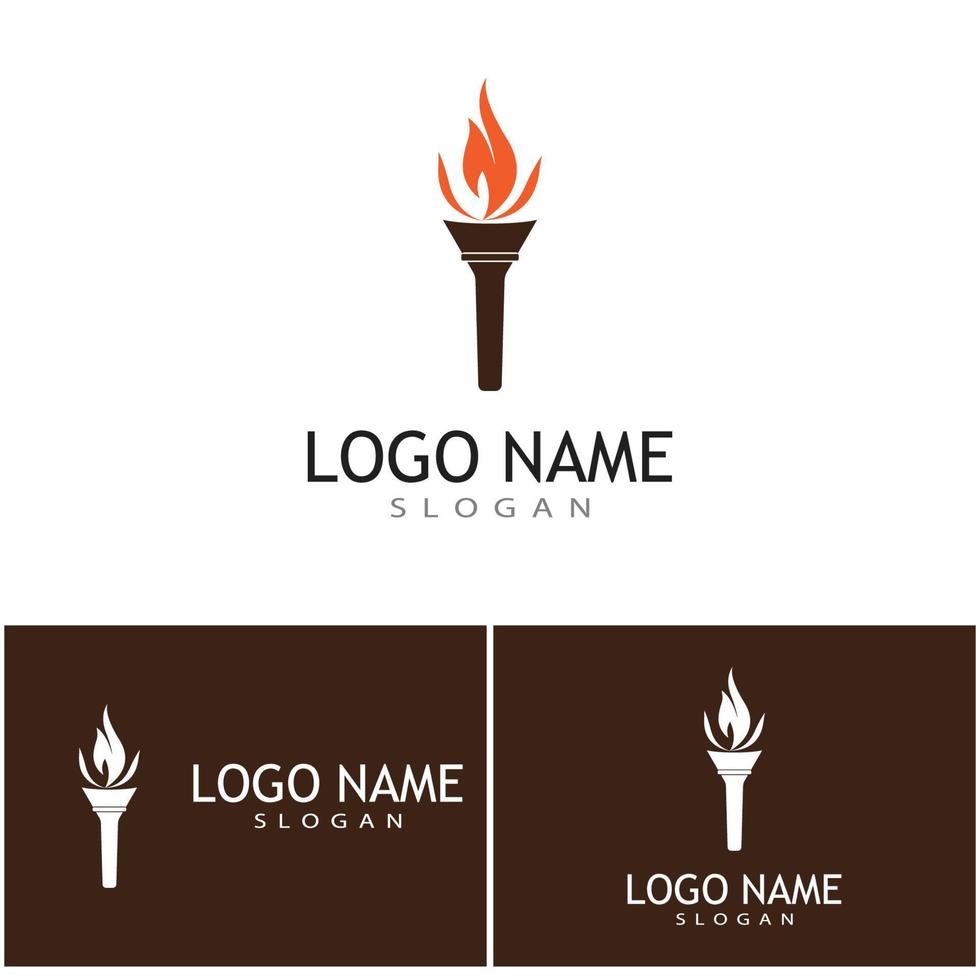 Torch with flame logo vector illustration design