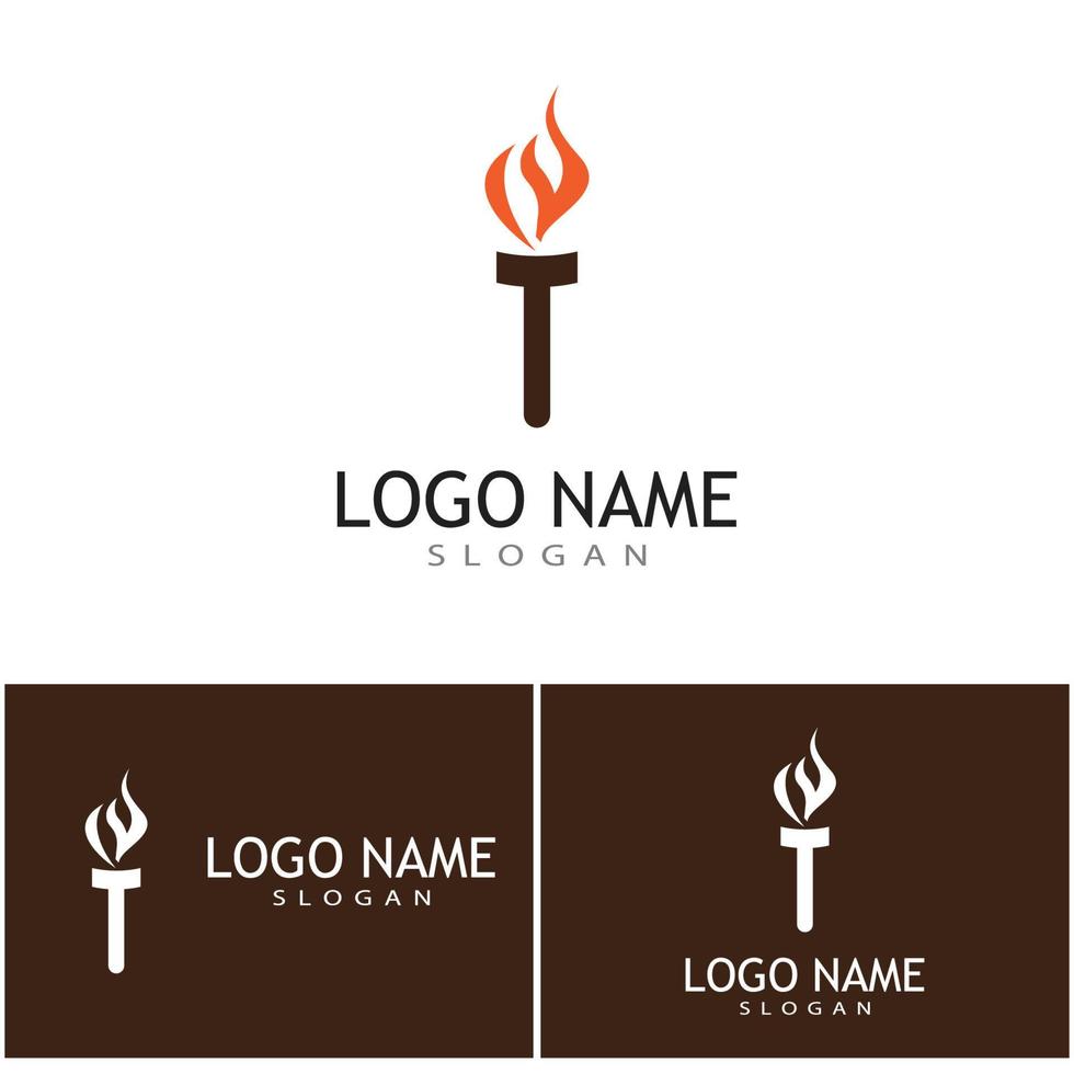 Torch with flame logo vector illustration design