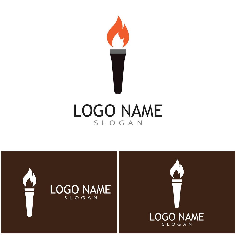 Torch with flame logo vector illustration design