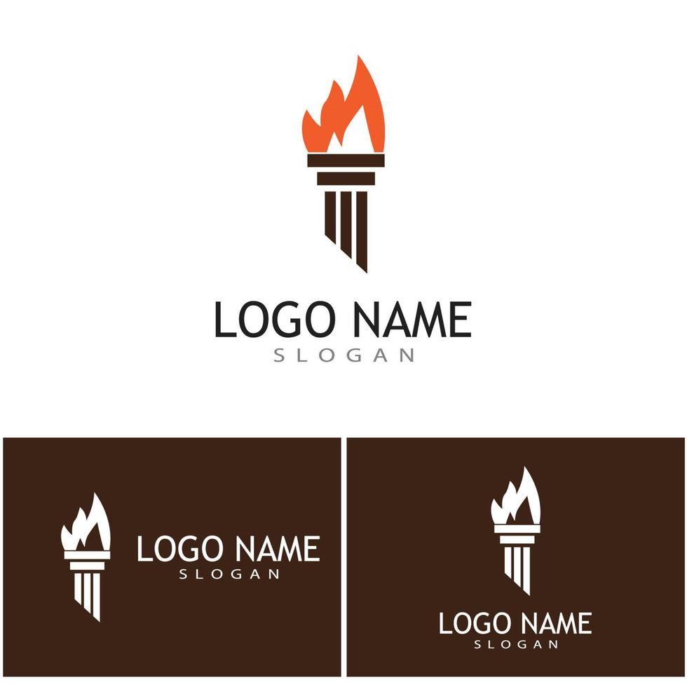 Torch with flame logo vector illustration design