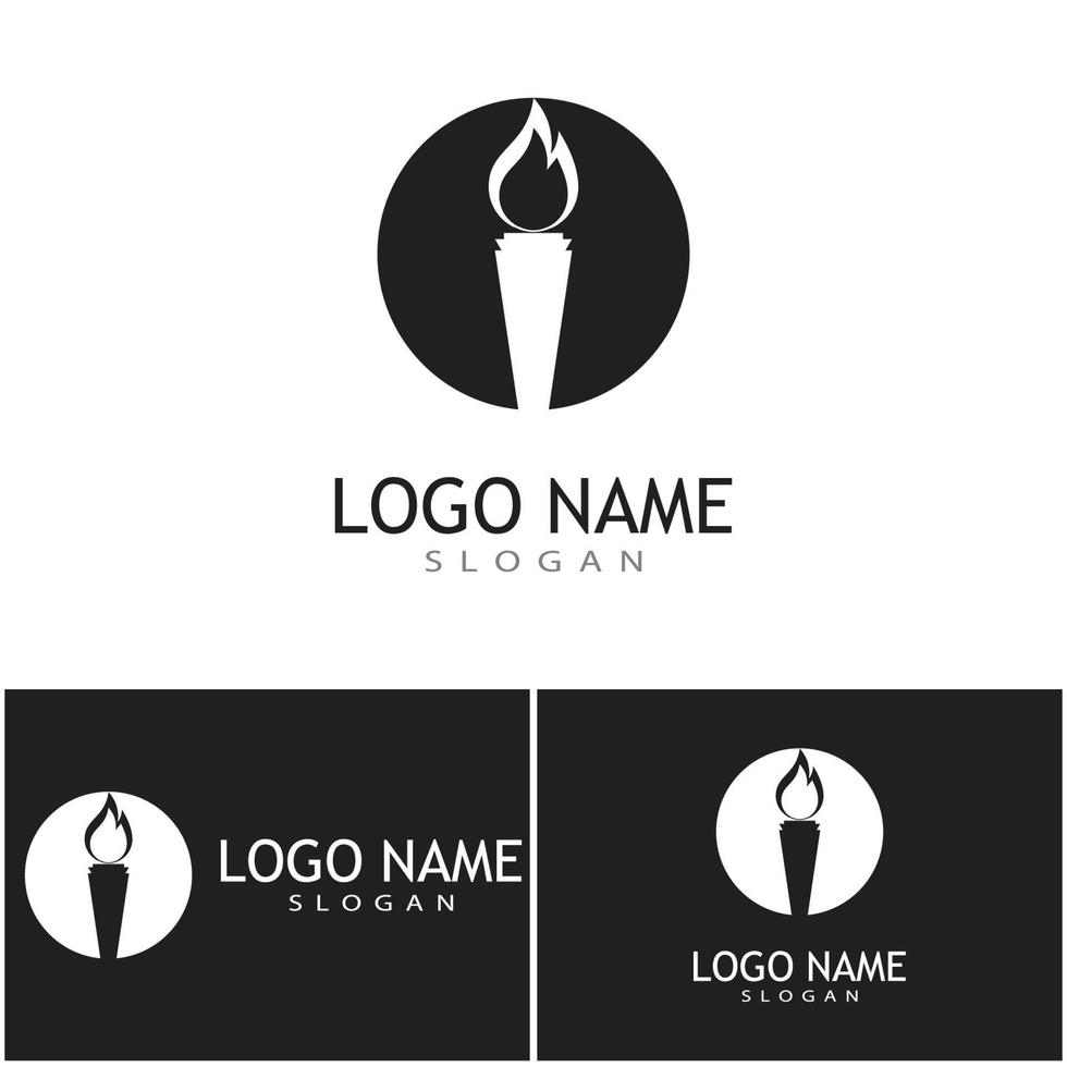 Torch with flame logo vector illustration design