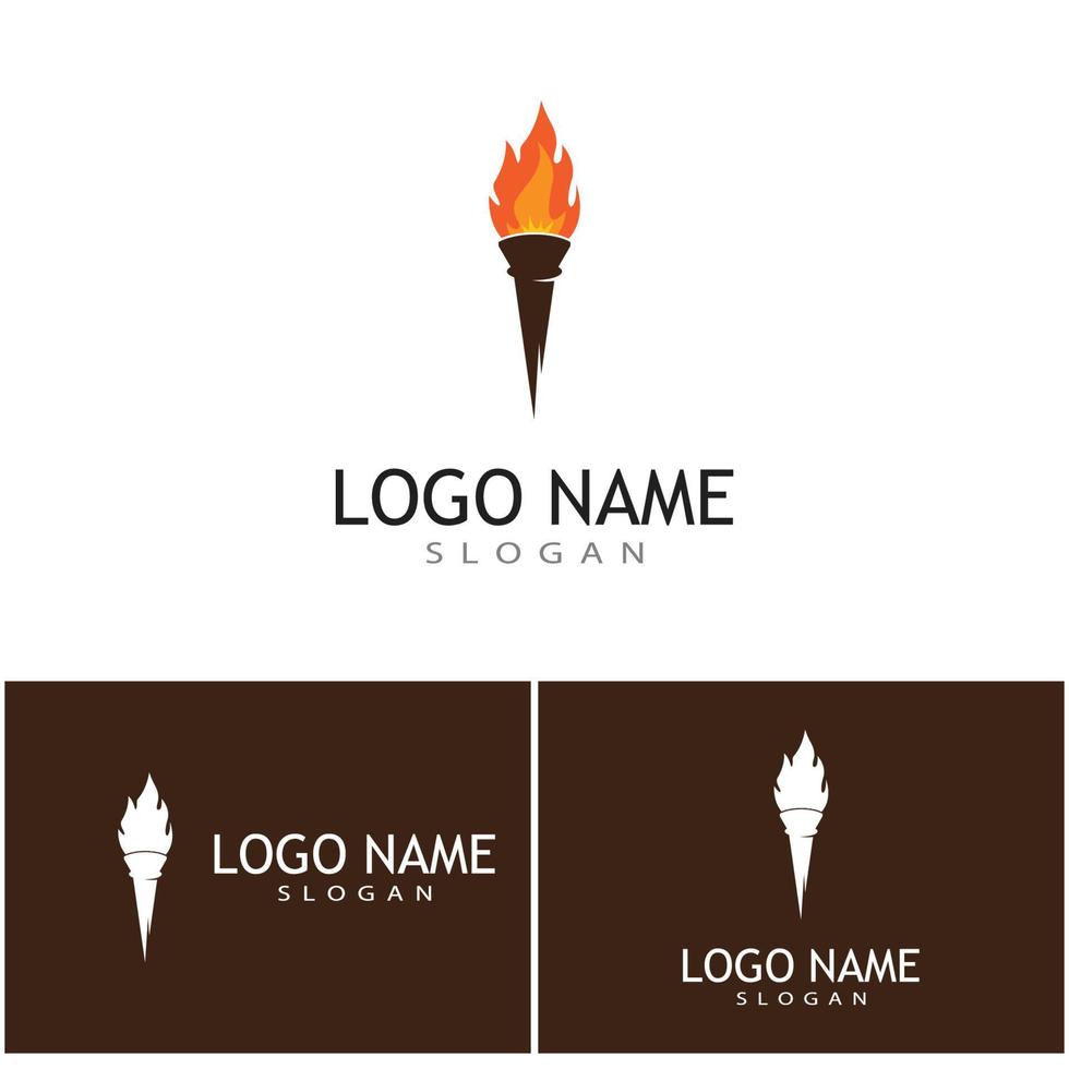Torch with flame logo vector illustration design