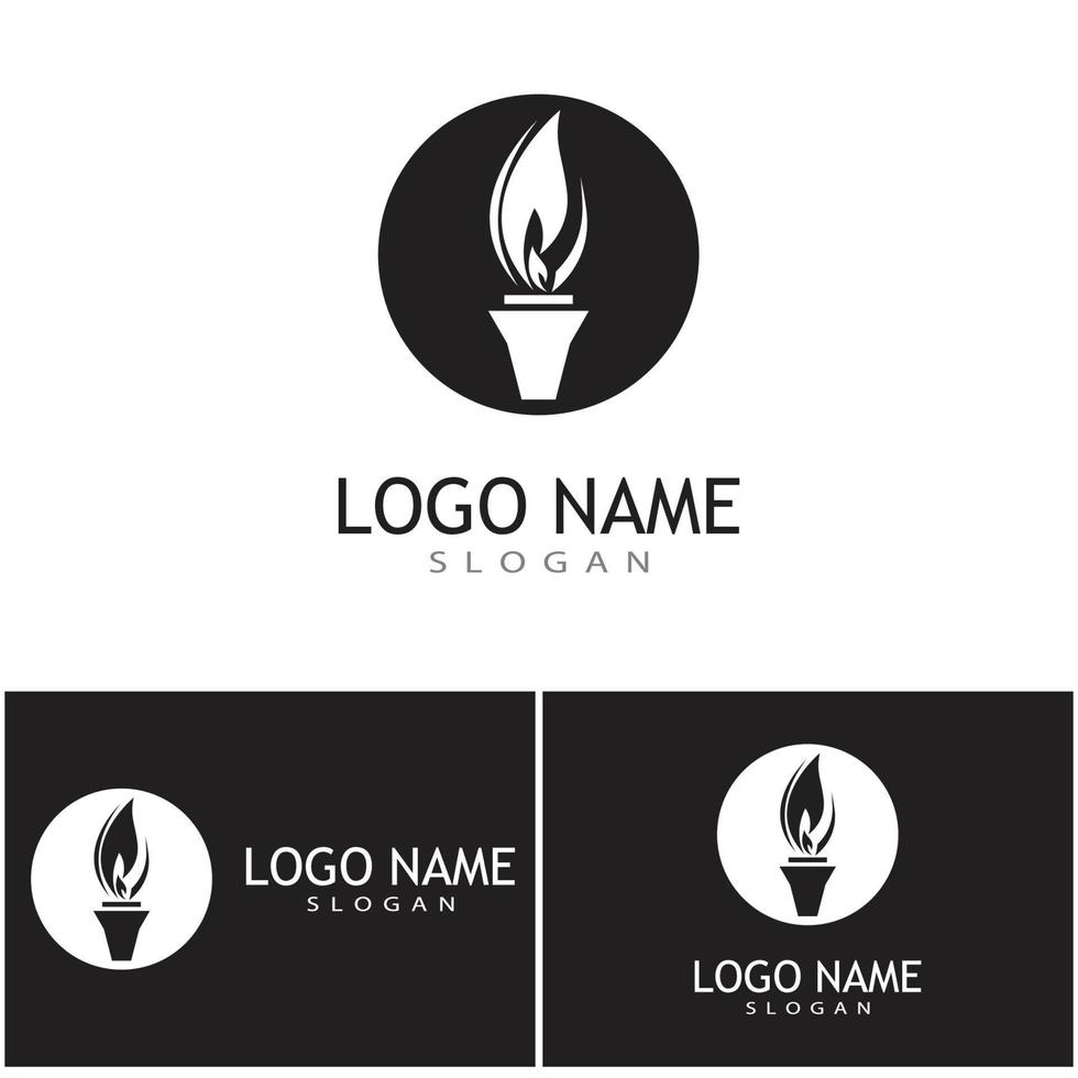 Torch with flame logo vector illustration design