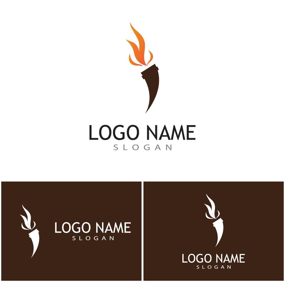 Torch with flame logo vector illustration design