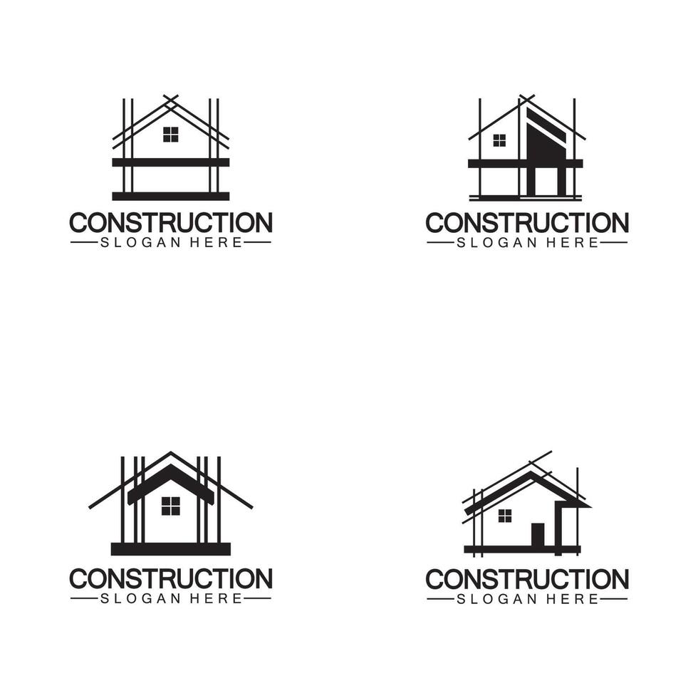 Construction, home repair, and Building Concept Logo Design, Home building Construction vector logo template