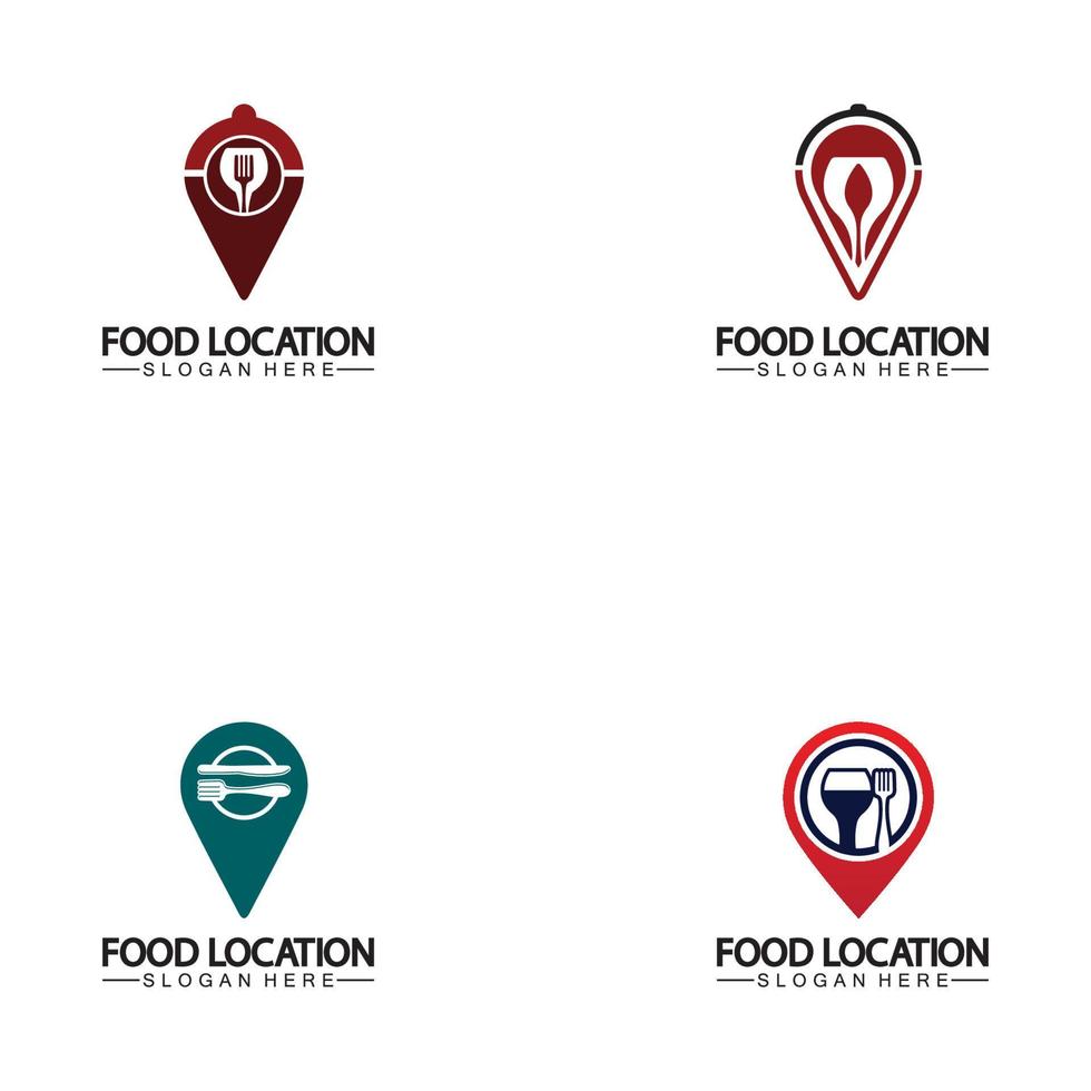 Food Location Logo Design Template vector