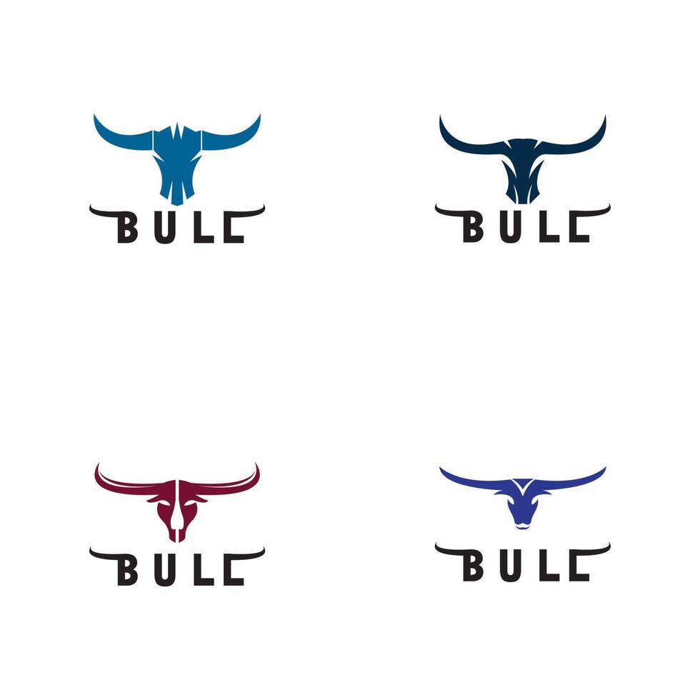 Bull logo y símbolos vector plantilla iconos aplicación