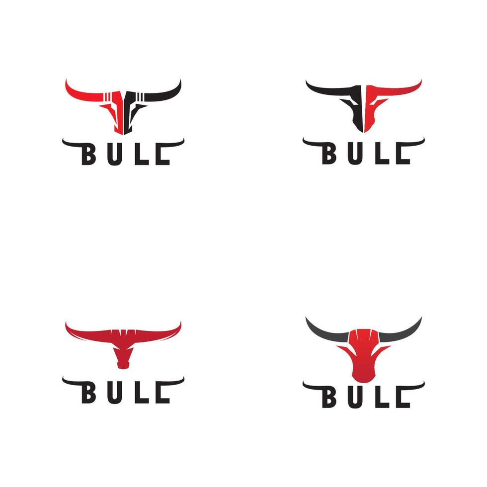 Bull logo y símbolos vector plantilla iconos aplicación