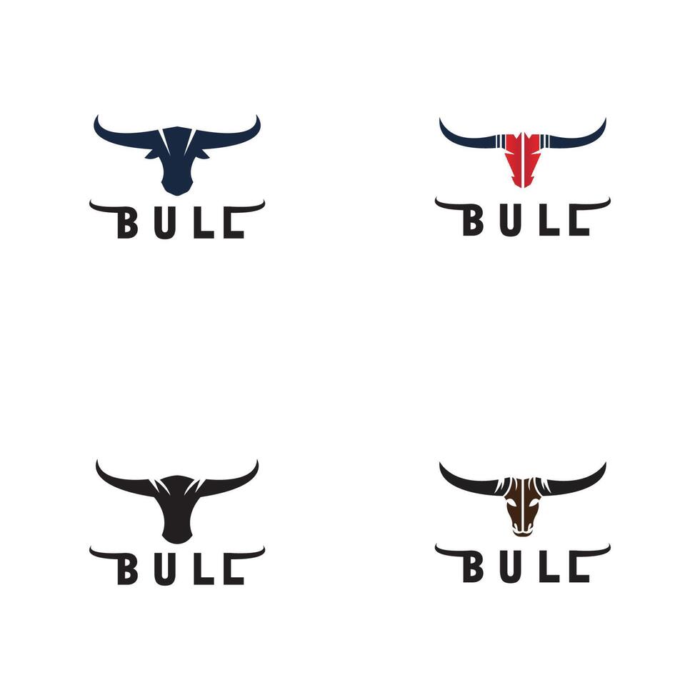 Bull logo y símbolos vector plantilla iconos aplicación