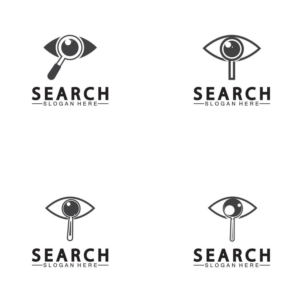 Search Logo With Magnifying Glass And Eye Symbol icon vector