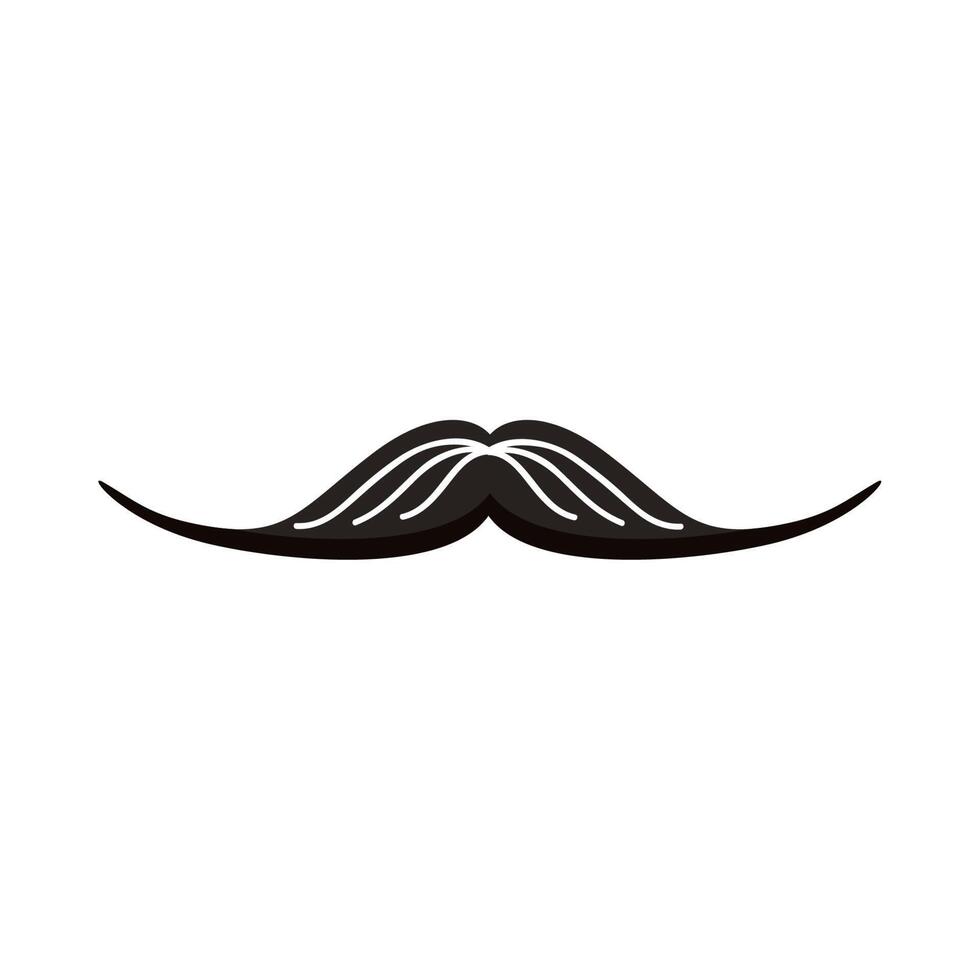 mustache retro style vector