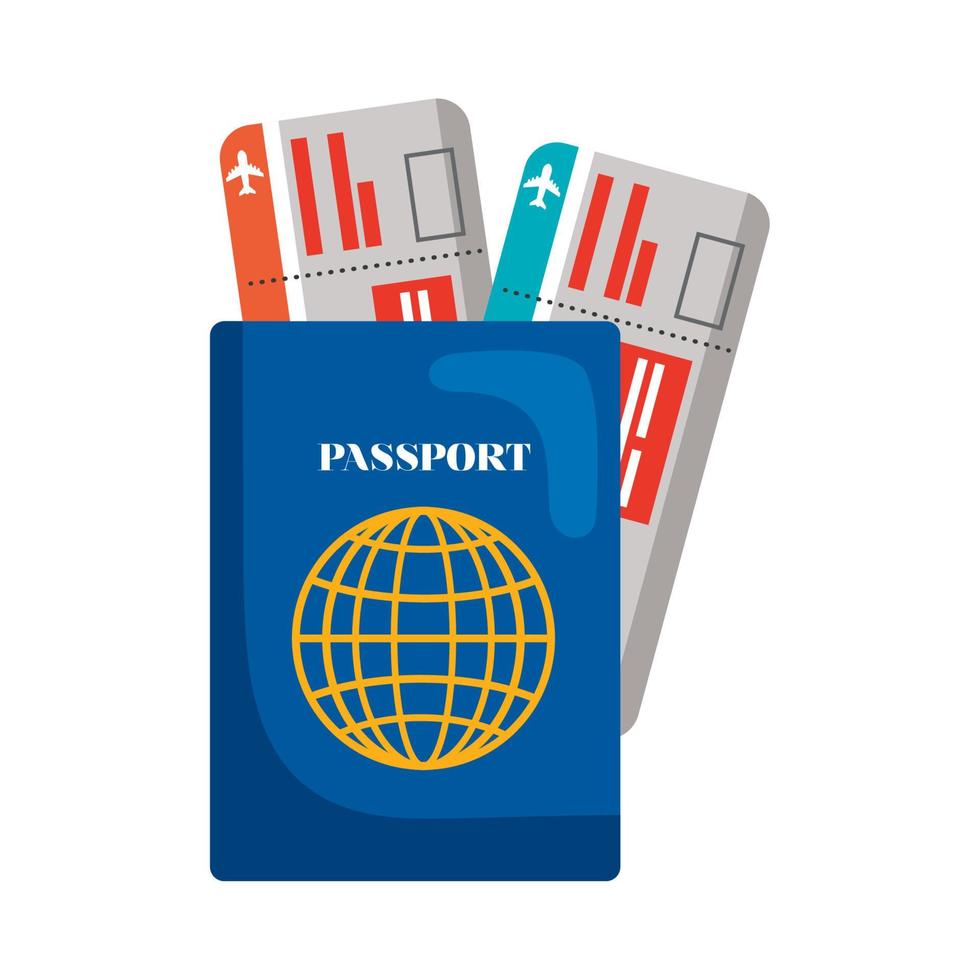 passport and tickets vector