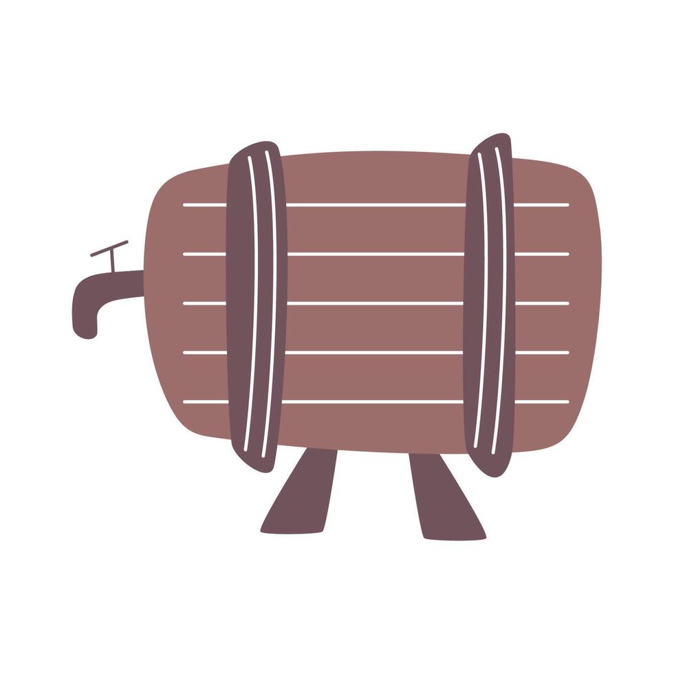 wine wooden barrel vector