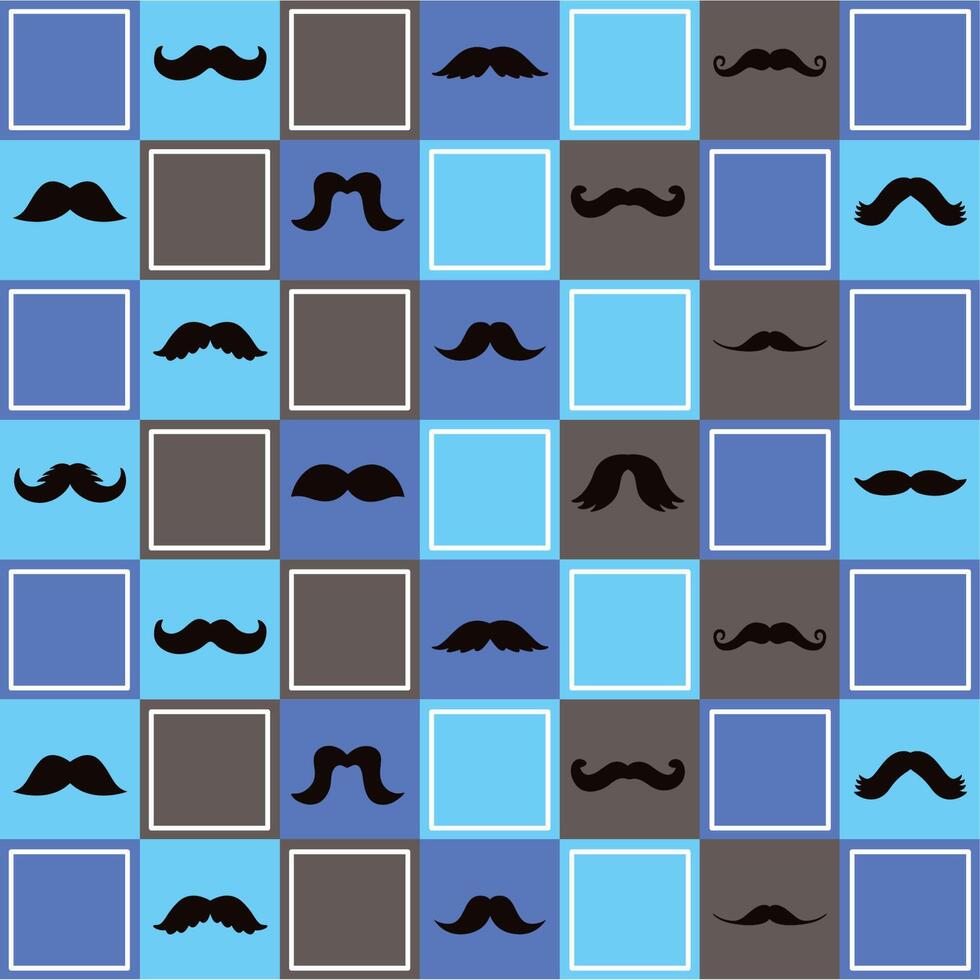 mustaches with squares pattern vector