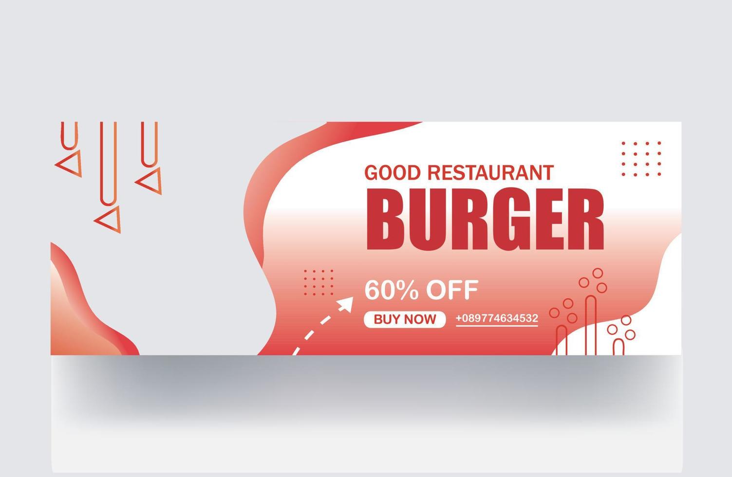 restaurant burger banner social media post banner cover design thumbnail design template vector