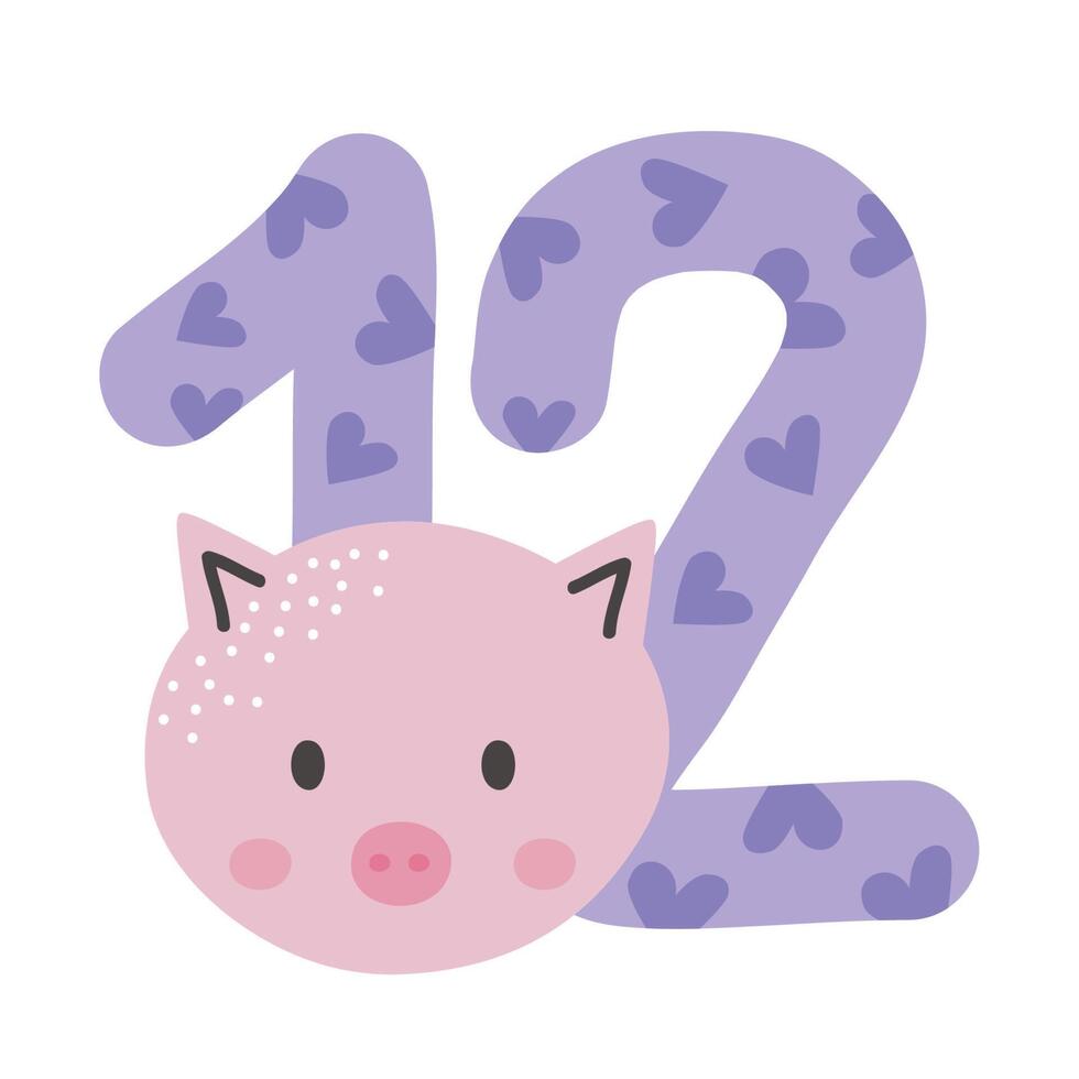 twelve baby month vector