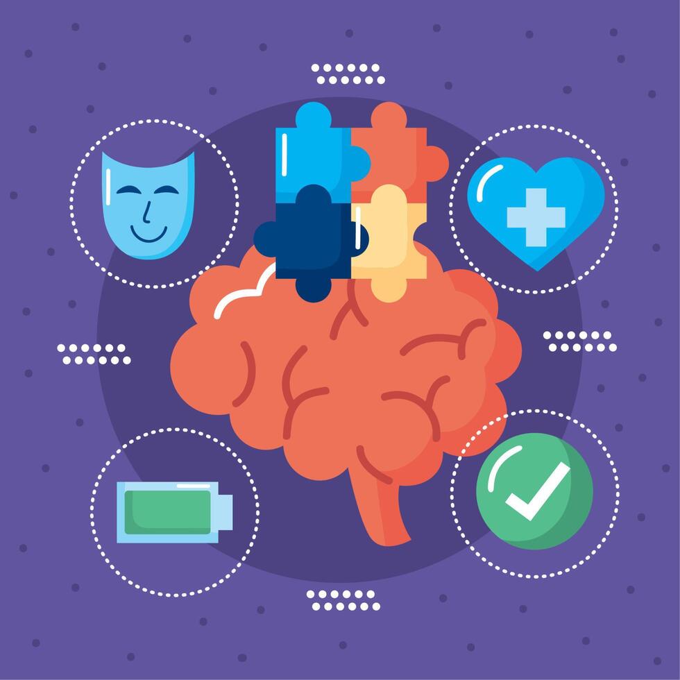 brain and mental health vector