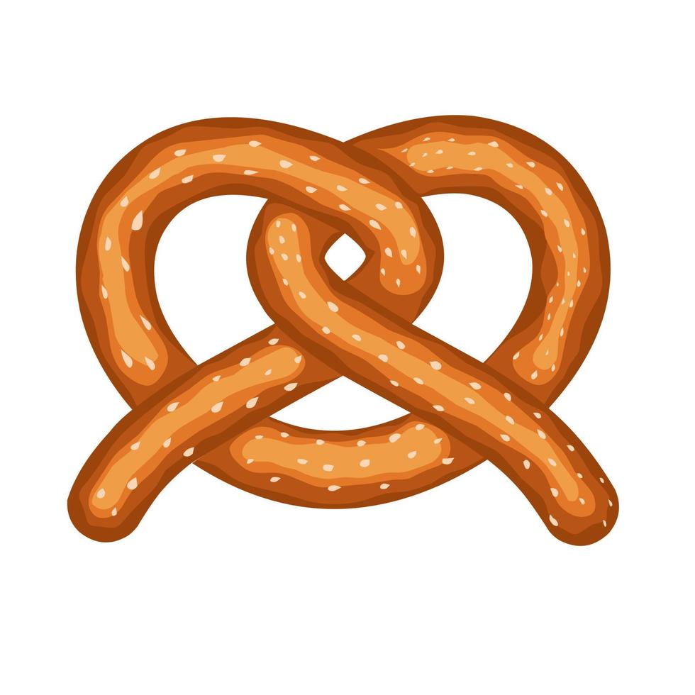 ilustración vectorial de un pretzel. delicioso pastel de pan alemán. Aislado en un fondo blanco. genial para el logo de la torta de panadería vector