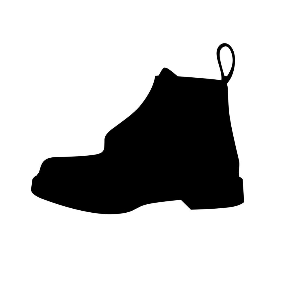 Ilustración de vector de silueta de zapato dr martens. Aislado en un fondo blanco. ideal para logotipos de zapatos