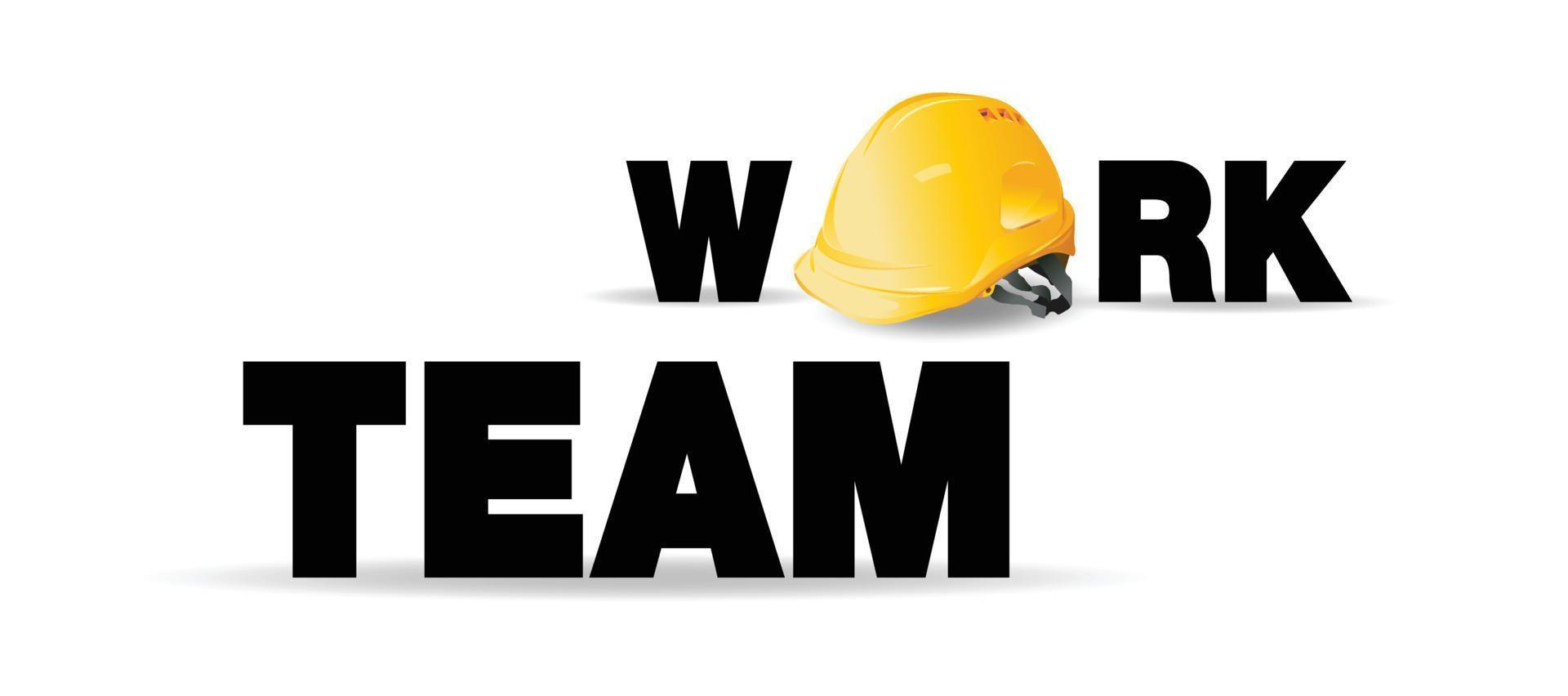 Team Work on background, construction concept, Yellow safety hard hat vector