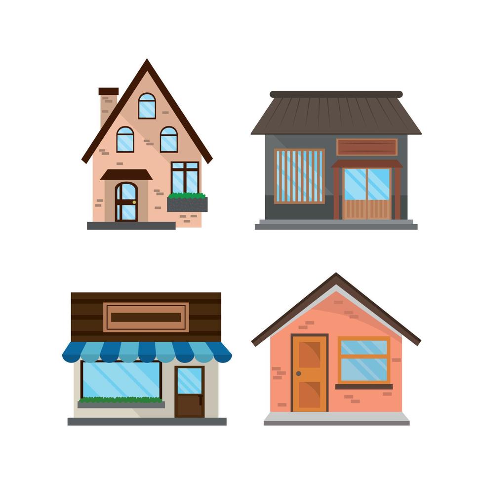 house stores set vector