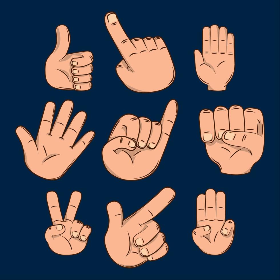 hands language gesture vector