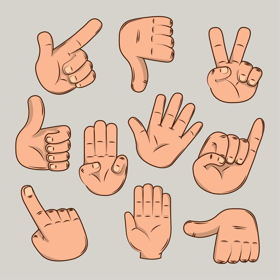 hand sign language vector