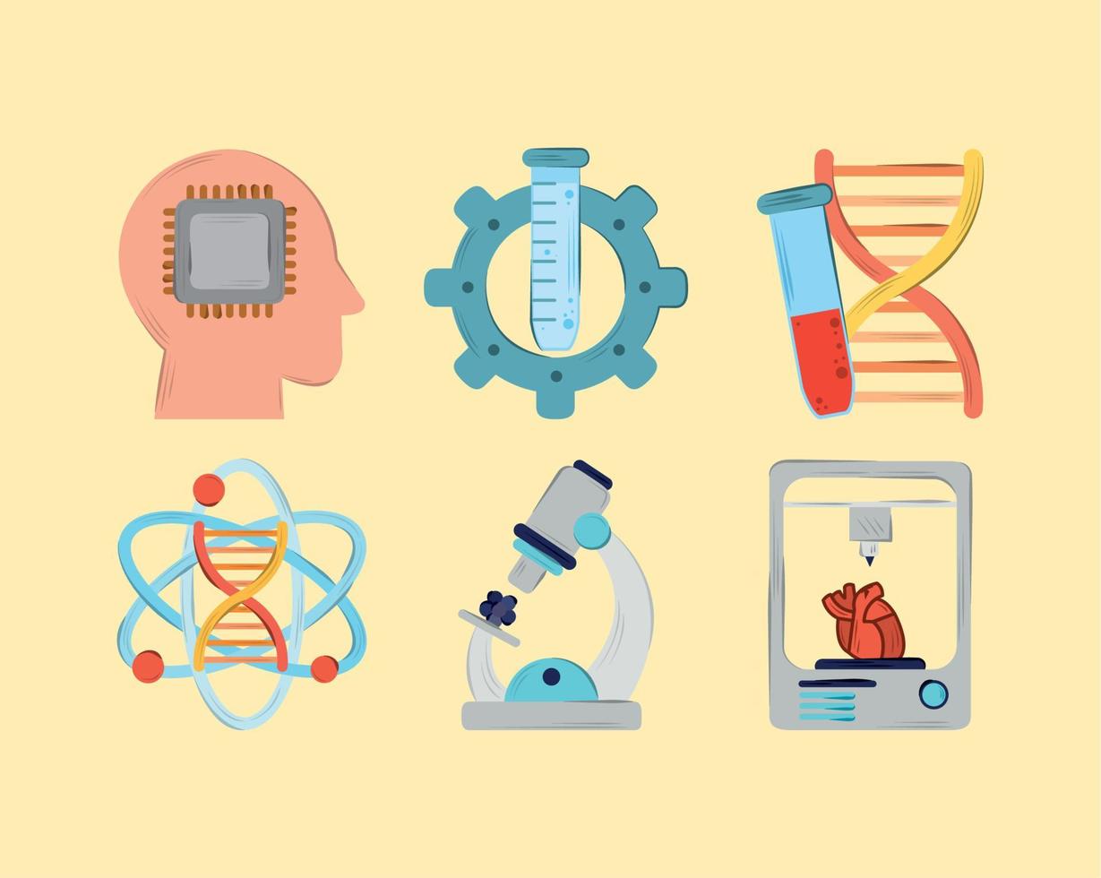 bioengineering science set vector