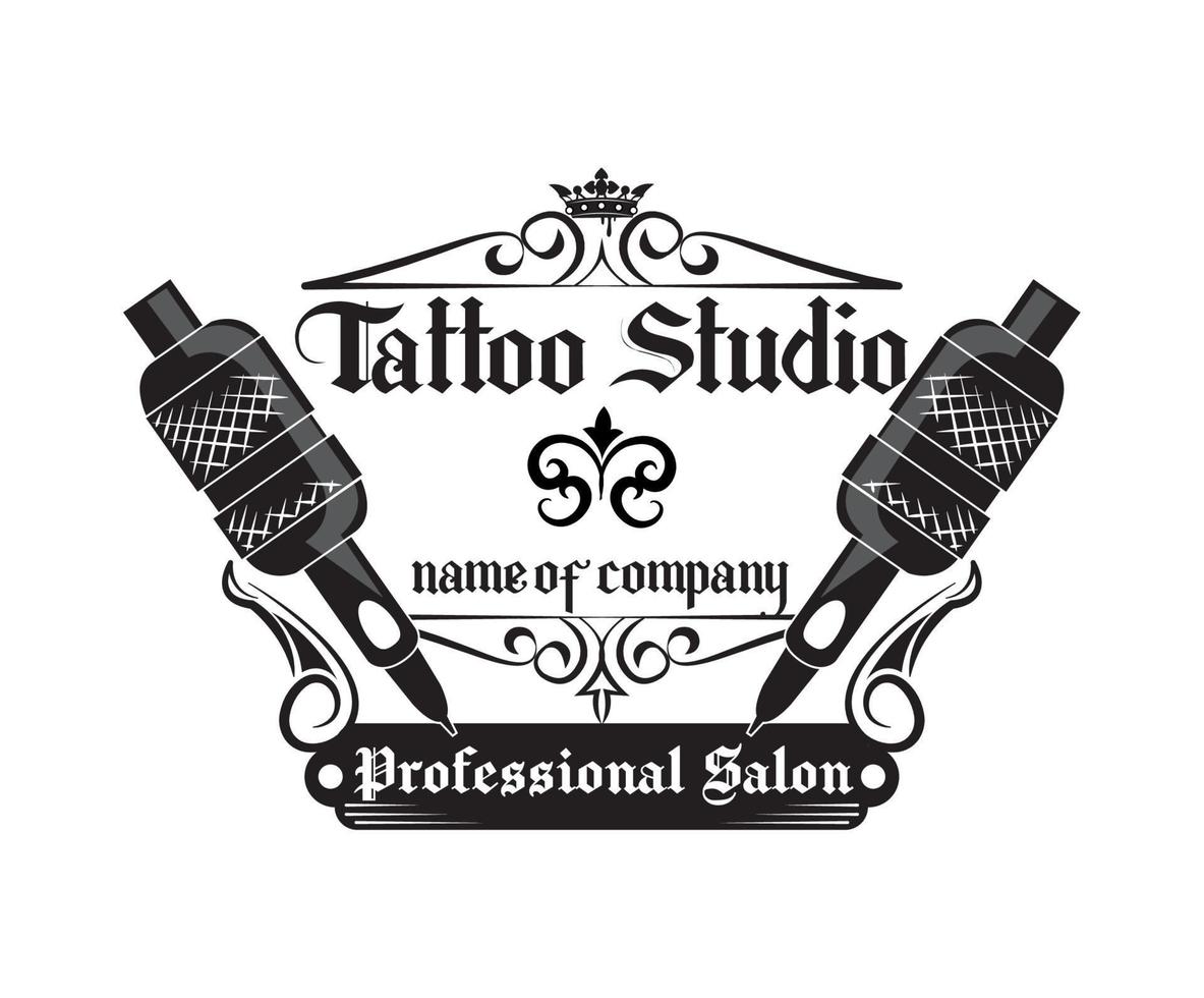 estudio de tatuajes profesional vector