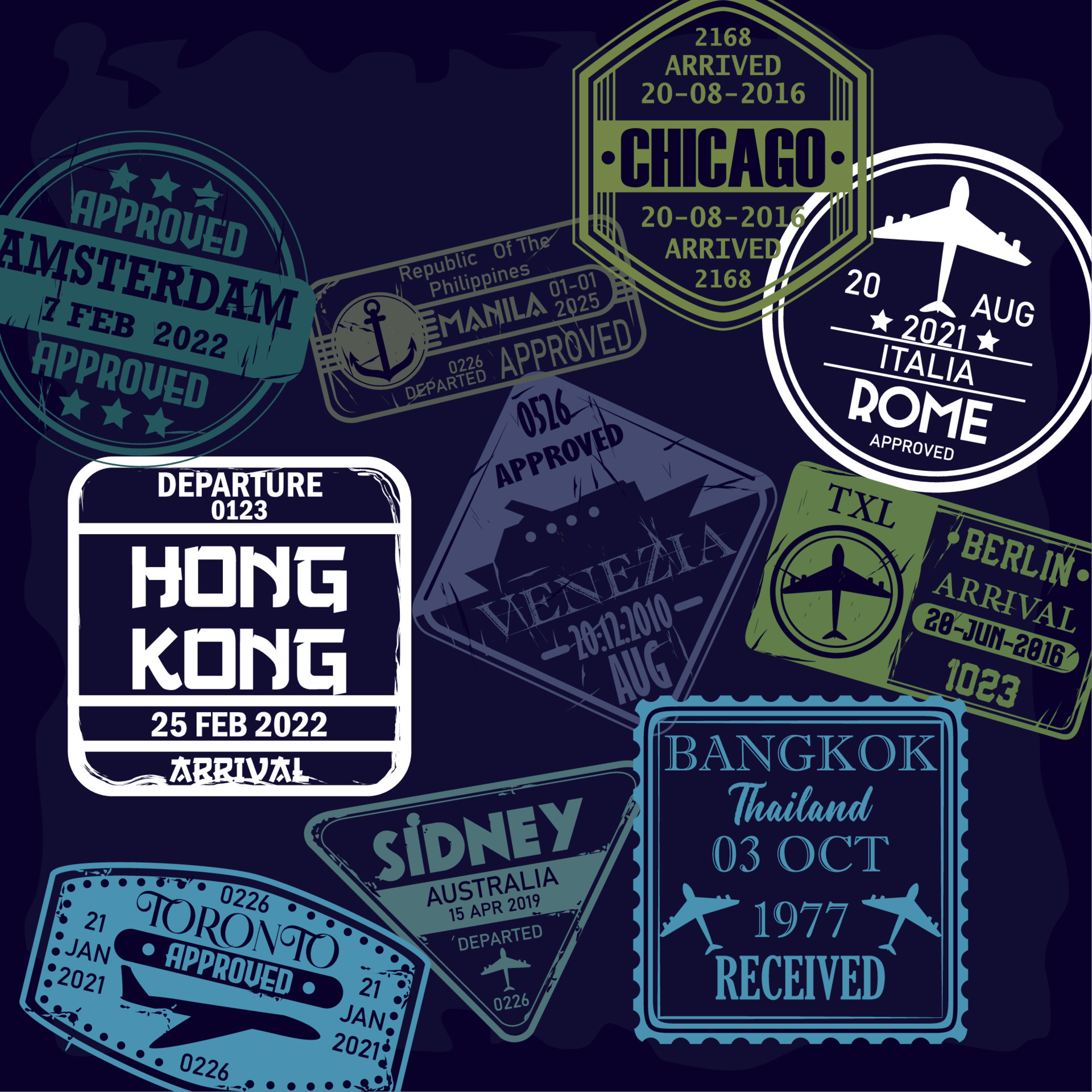 Passport Stamps By Country