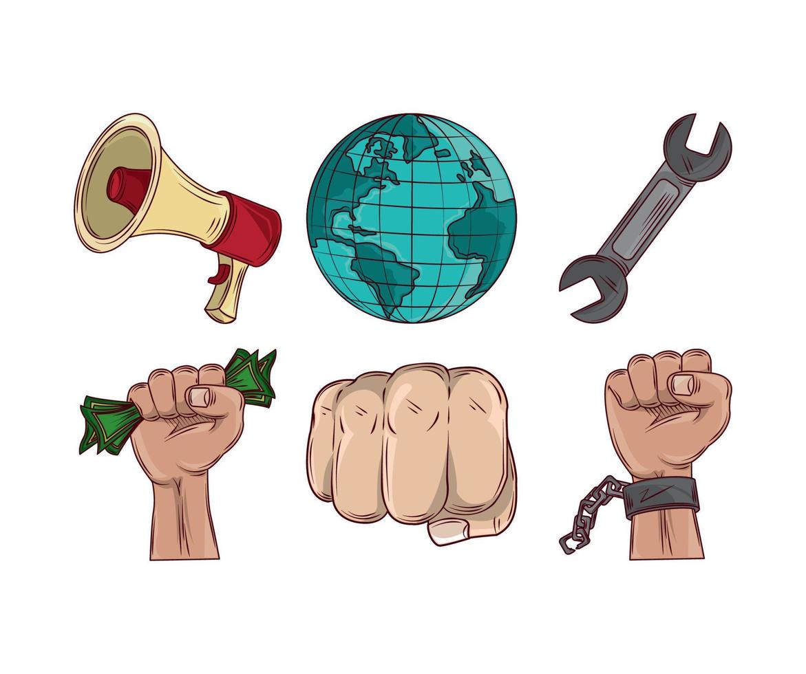 protest power hands vector