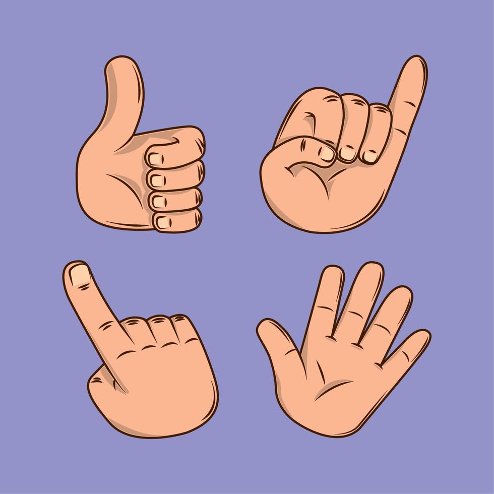 hands different fingers vector