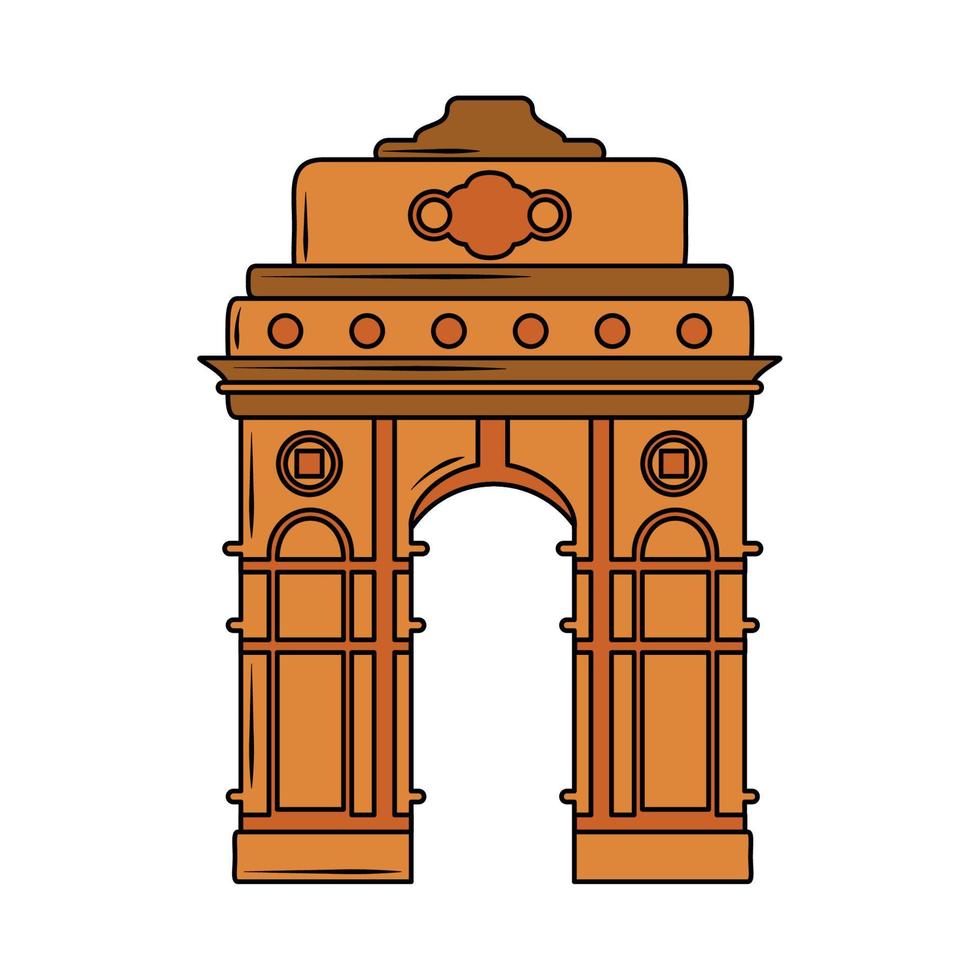 punto de referencia de la puerta india vector