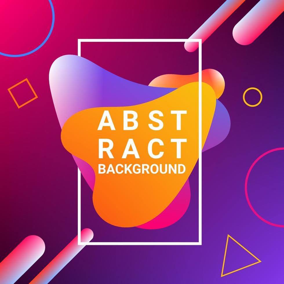 Liquid gradient color abstract geometric shapes background. Modern banner with fluid design vector