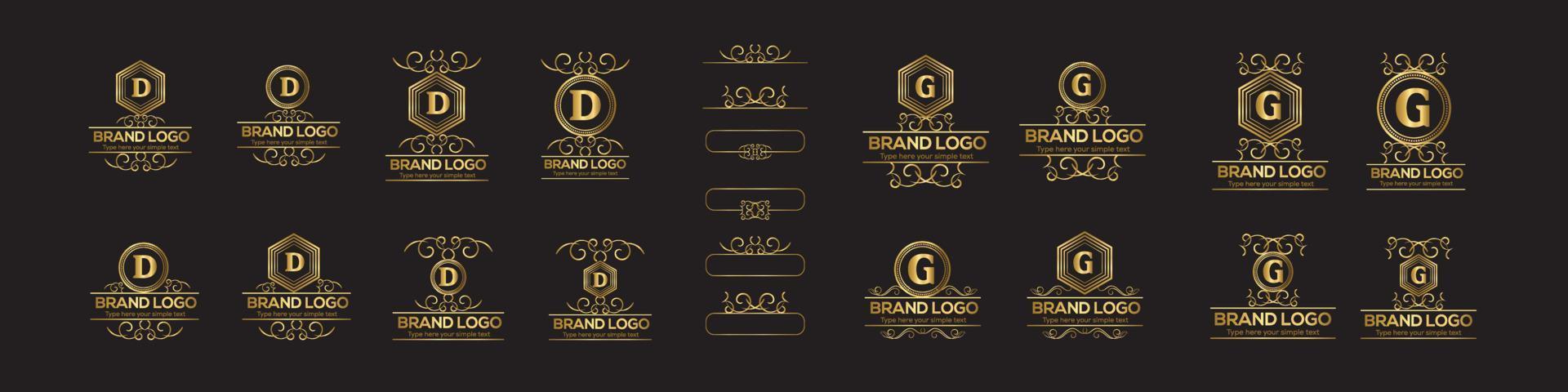 set of Initial Letter Luxury Logo template in vector art for Restaurant, Hotel, Heraldic, Jewelry, Fashion, and other vector illustration.