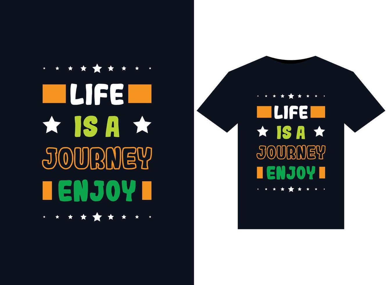 la vida es un viaje disfruta de ilustraciones para el diseño de camisetas listas para imprimir vector