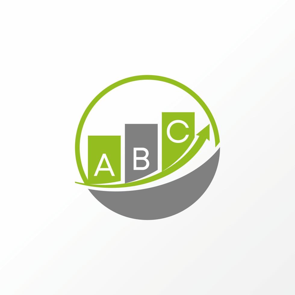 Simple but unique chart or trading with arrow and circle image graphic icon logo design abstract concept vector stock. Can be used as symbol related to finance or grow
