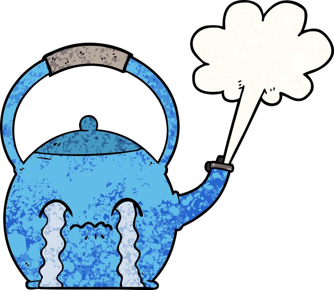 cartoon boiling kettle vector