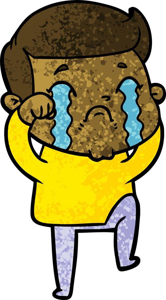 cartoon man crying vector