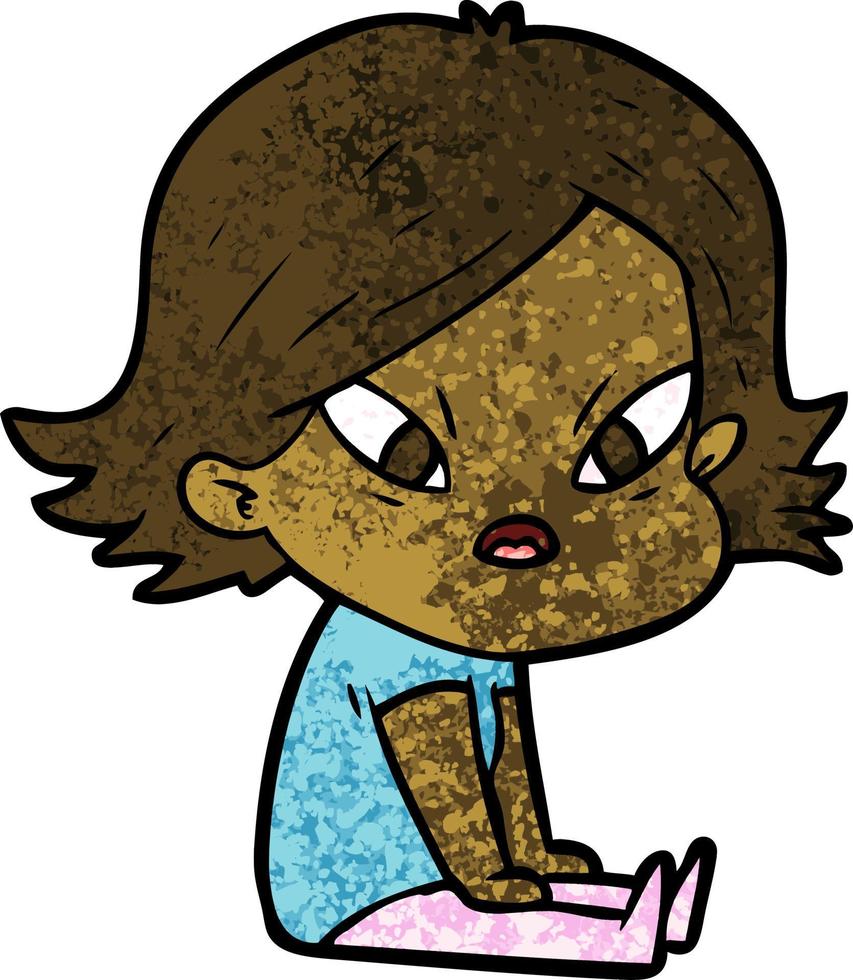 cartoon stressed woman vector