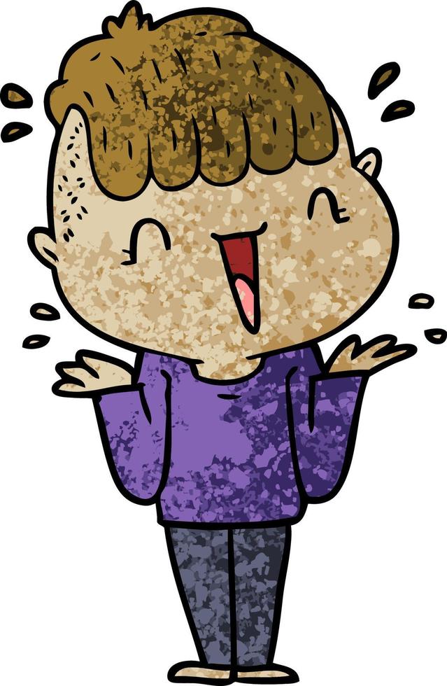 cartoon happy boy surprised vector