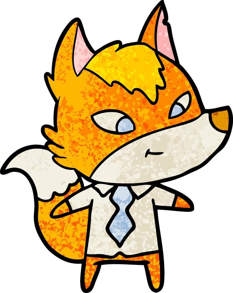 office worker fox cartoon character vector