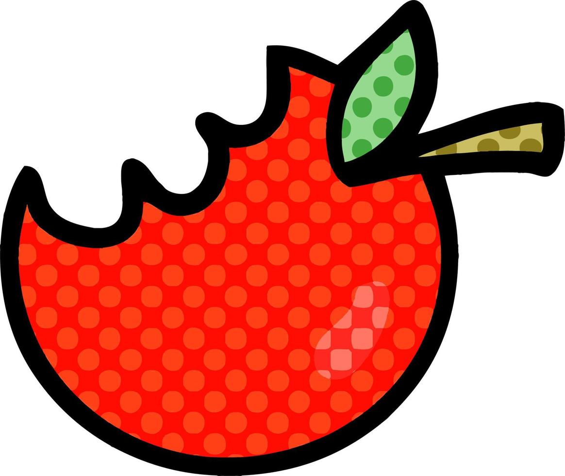 cartoon bitten apple vector