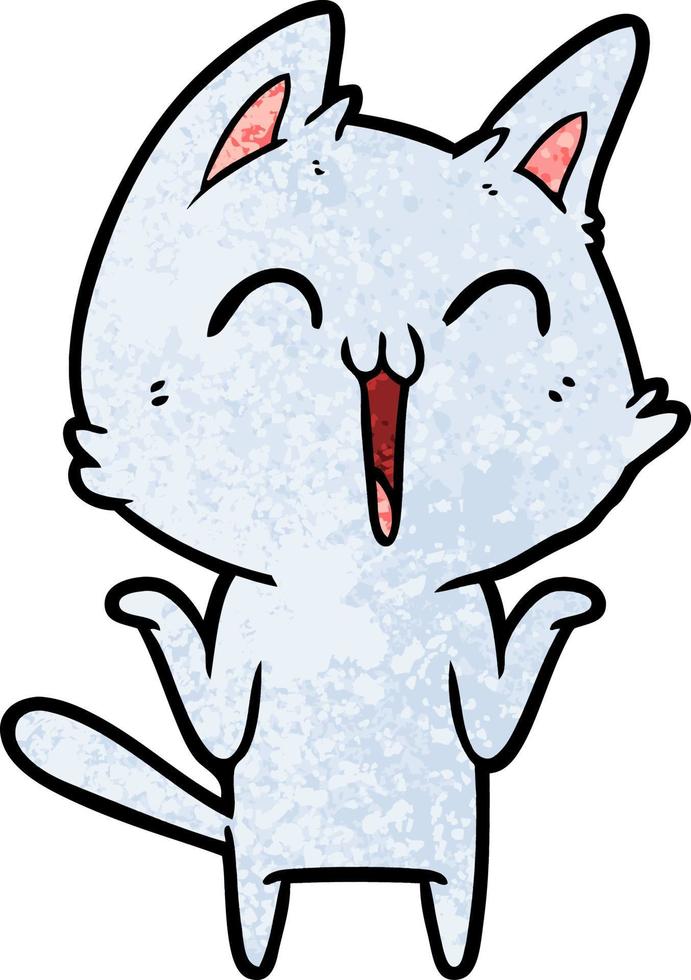 happy cartoon cat vector