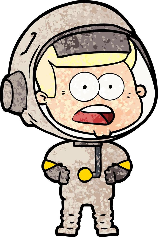 cartoon surprised astronaut vector