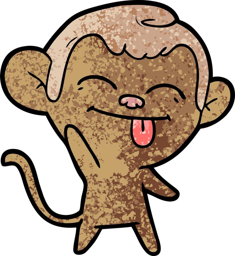 funny cartoon monkey waving vector
