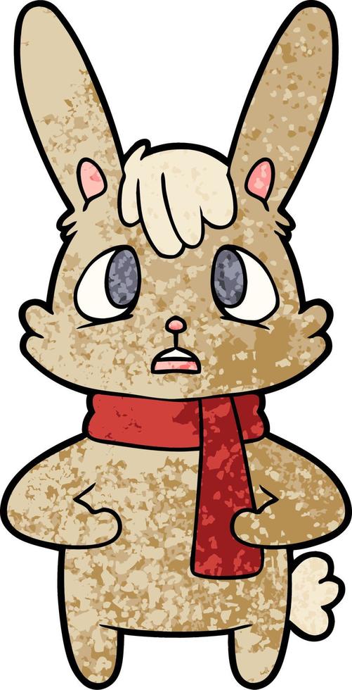 worried cartoon rabbit vector