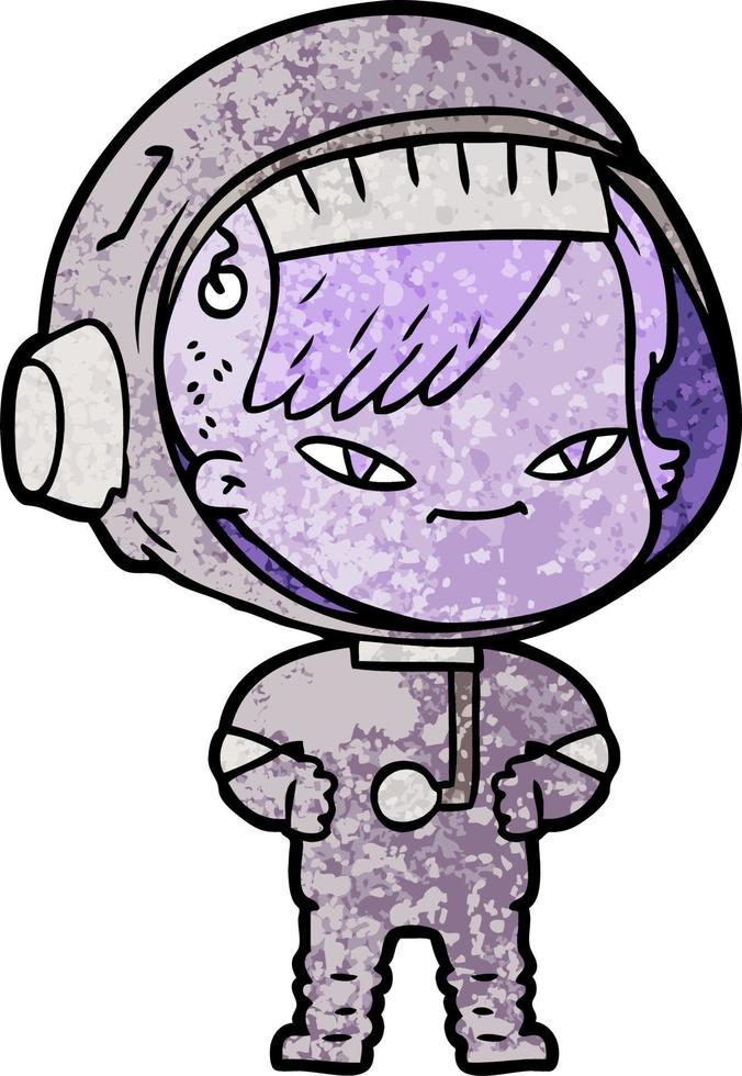 cartoon astronaut woman vector