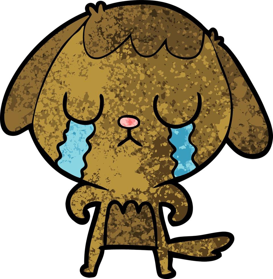 cute cartoon dog crying vector