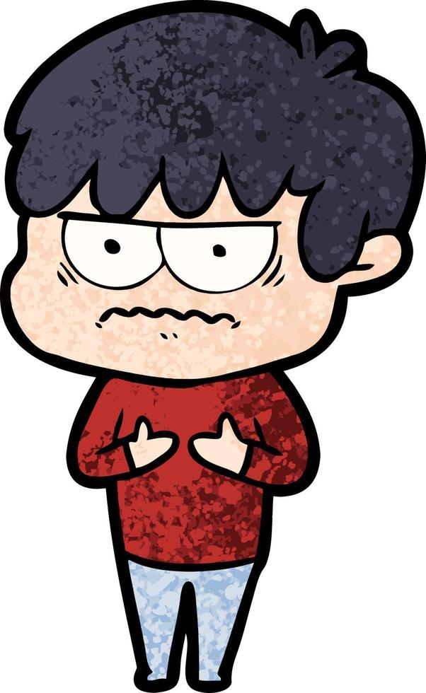 annoyed cartoon boy vector